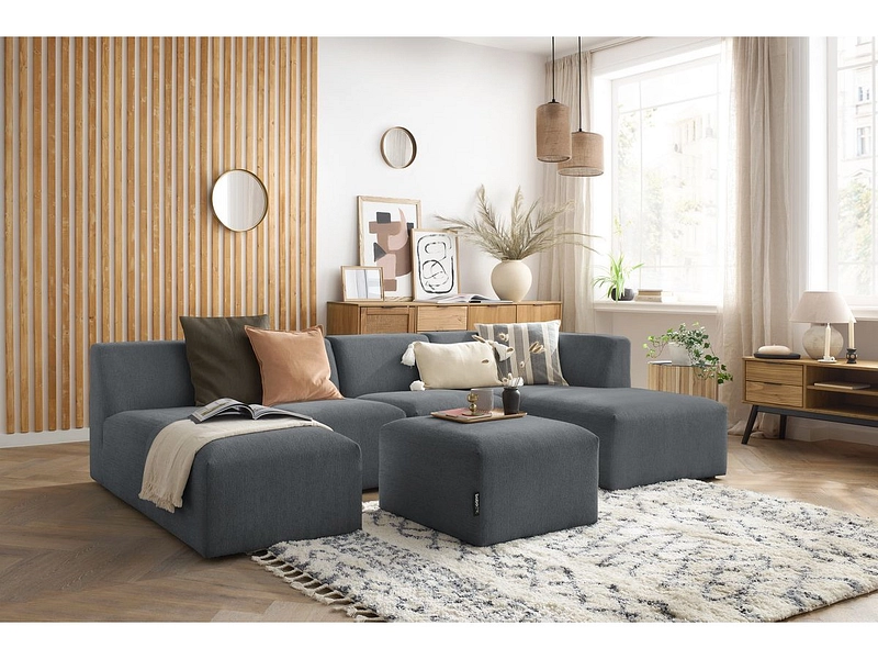 Panorama-Ecksofa mit Hocker BOBOCHIC GUSTAVE