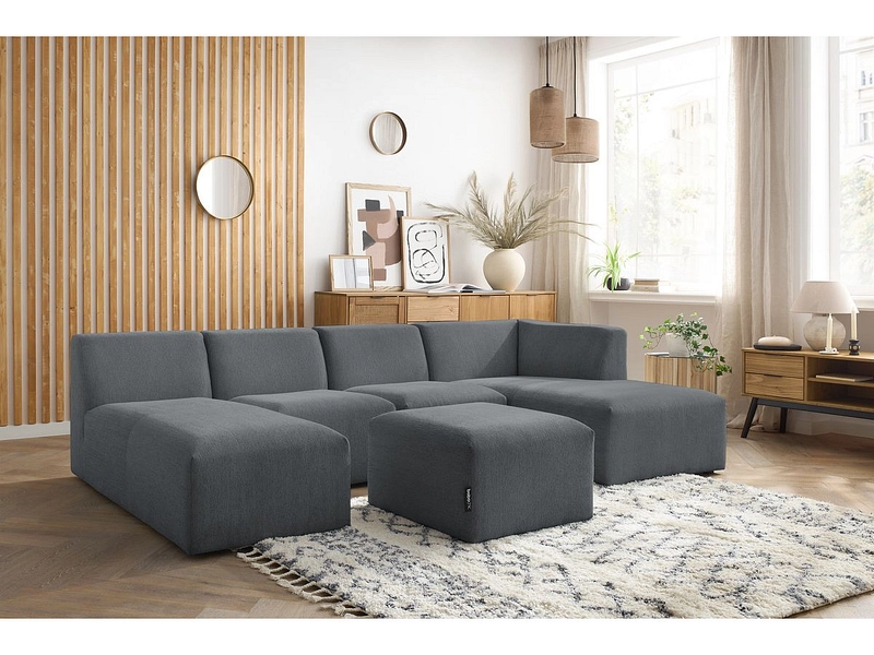 Panorama-Ecksofa mit Hocker BOBOCHIC GUSTAVE