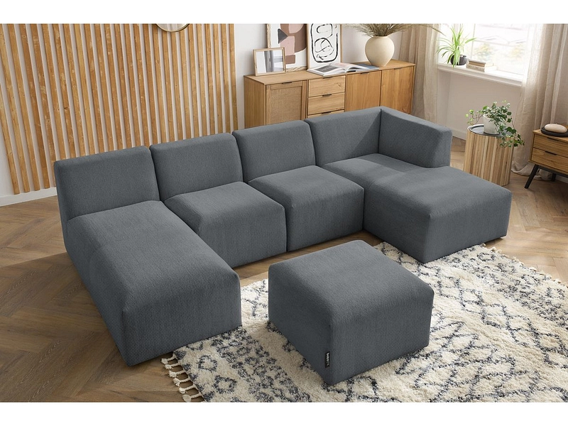 Panorama-Ecksofa mit Hocker BOBOCHIC GUSTAVE