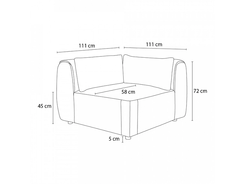 Angle pour canapé modulable BOBOCHIC JEANNE