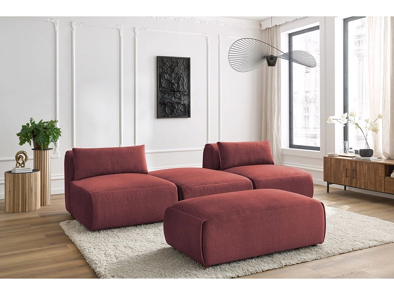 3er Sofa mit Hocker BOBOCHIC JEANNE