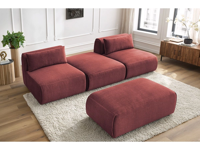 3er Sofa mit Hocker BOBOCHIC JEANNE