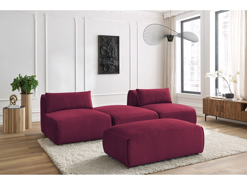 3er Sofa mit Hocker BOBOCHIC JEANNE