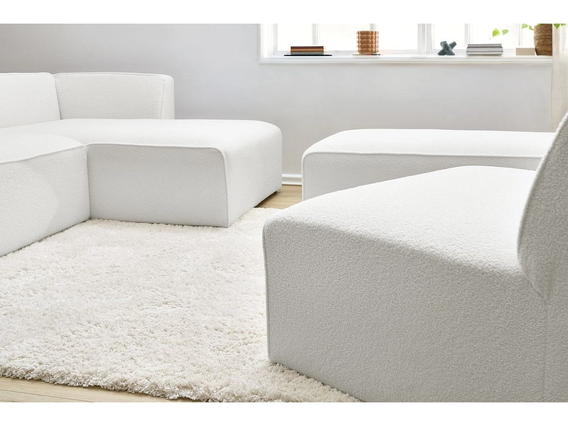 Divano ad angolo con pouf BOBOCHIC MEGEVE