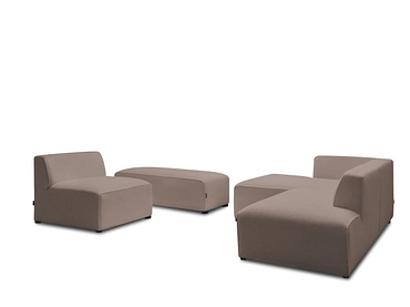 Divano ad angolo con pouf BOBOCHIC MEGEVE