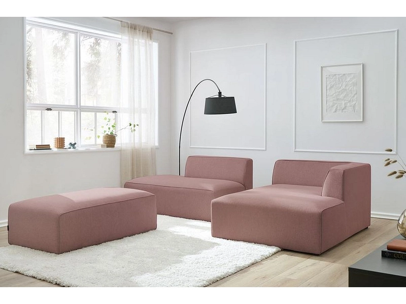 Divano ad angolo con pouf BOBOCHIC MEGEVE