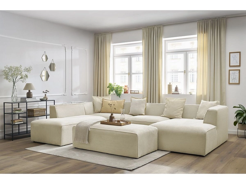 Panorama-Ecksofa mit Hocker BOBOCHIC MEGEVE