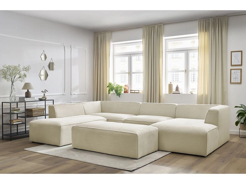 Panorama-Ecksofa mit Hocker BOBOCHIC MEGEVE