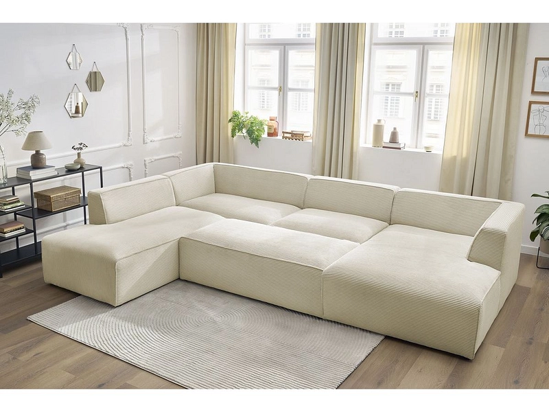 Panorama-Ecksofa mit Hocker BOBOCHIC MEGEVE