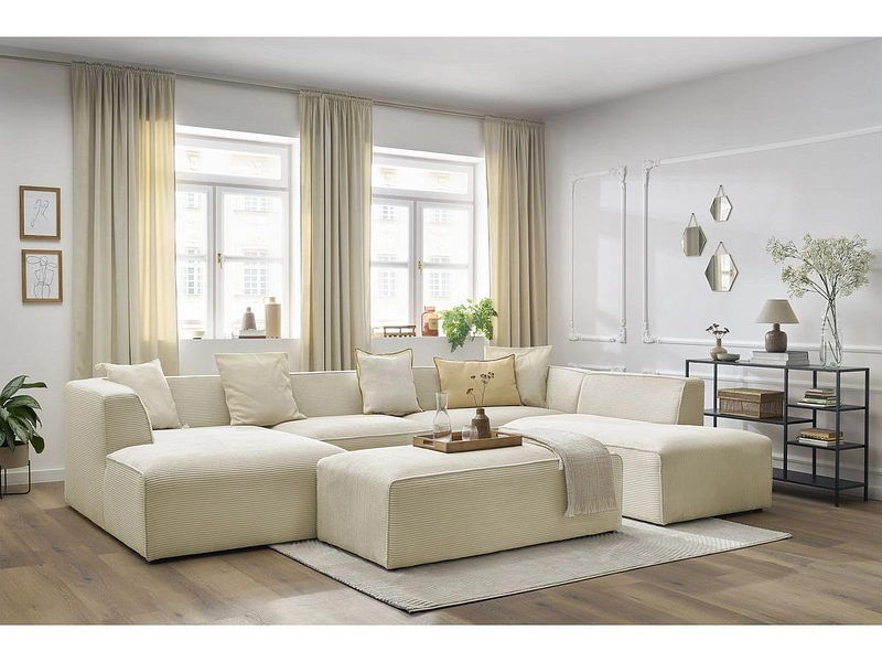 Panorama-Ecksofa mit Hocker BOBOCHIC MEGEVE