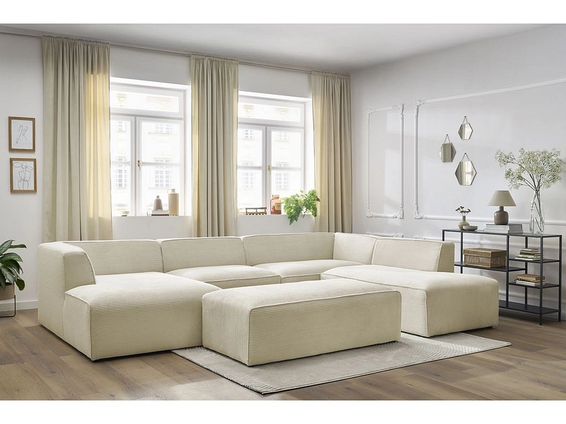 Panorama-Ecksofa mit Hocker BOBOCHIC MEGEVE