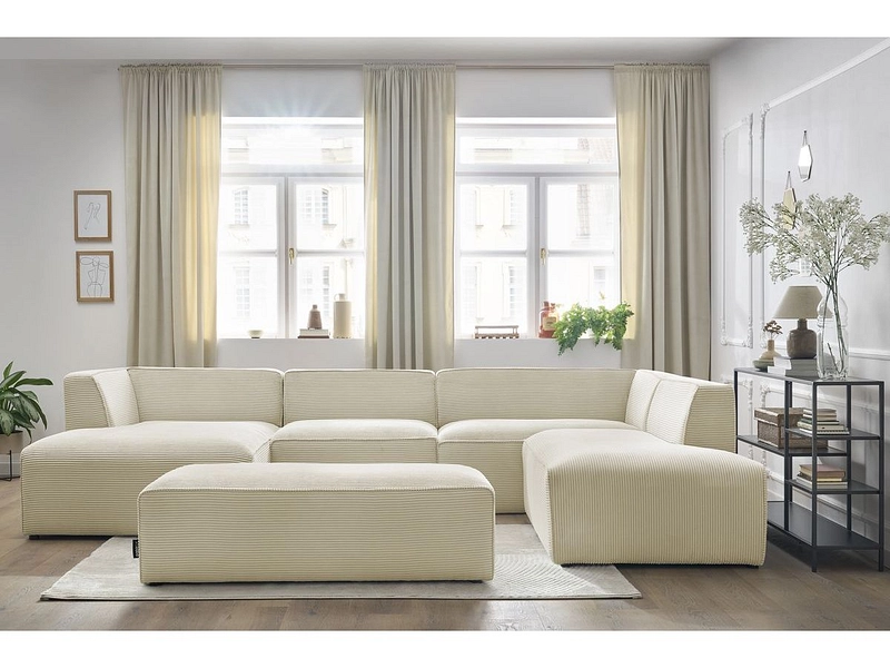 Panorama-Ecksofa mit Hocker BOBOCHIC MEGEVE