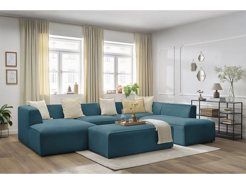 Panorama-Ecksofa mit Hocker BOBOCHIC MEGEVE