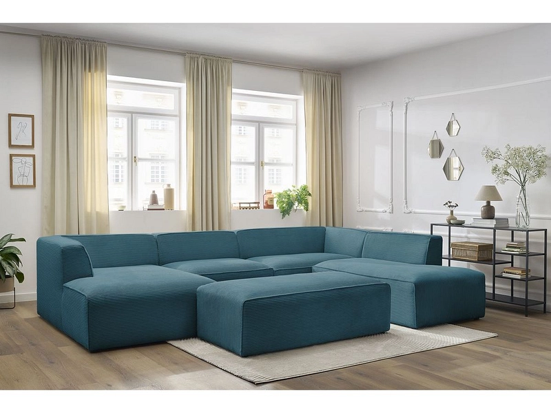 Panorama-Ecksofa mit Hocker BOBOCHIC MEGEVE