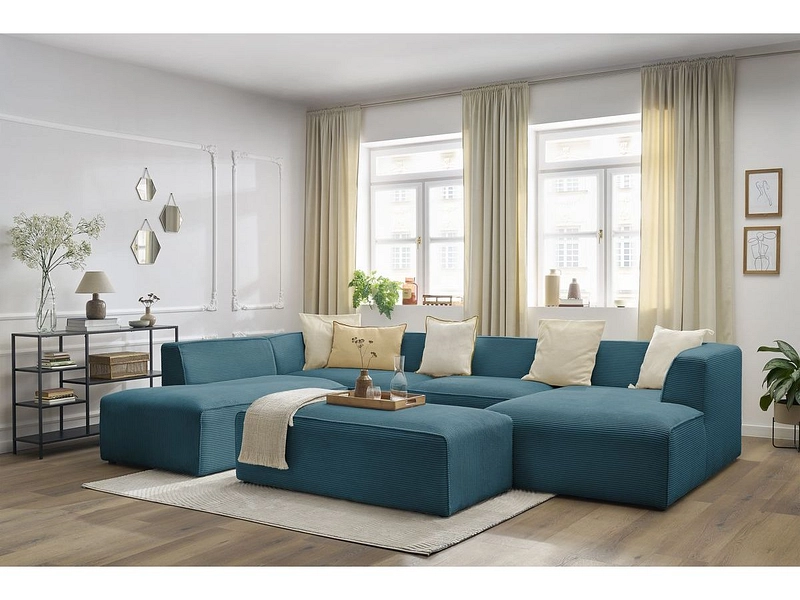 Panorama-Ecksofa mit Hocker BOBOCHIC MEGEVE