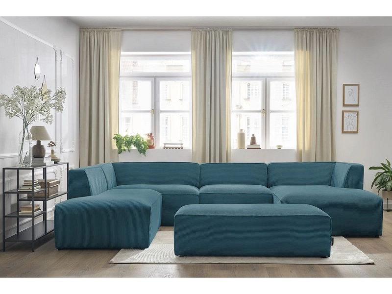 Panorama-Ecksofa mit Hocker BOBOCHIC MEGEVE