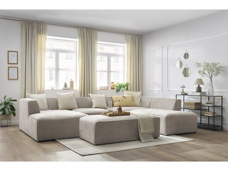 Panorama-Ecksofa mit Hocker BOBOCHIC MEGEVE