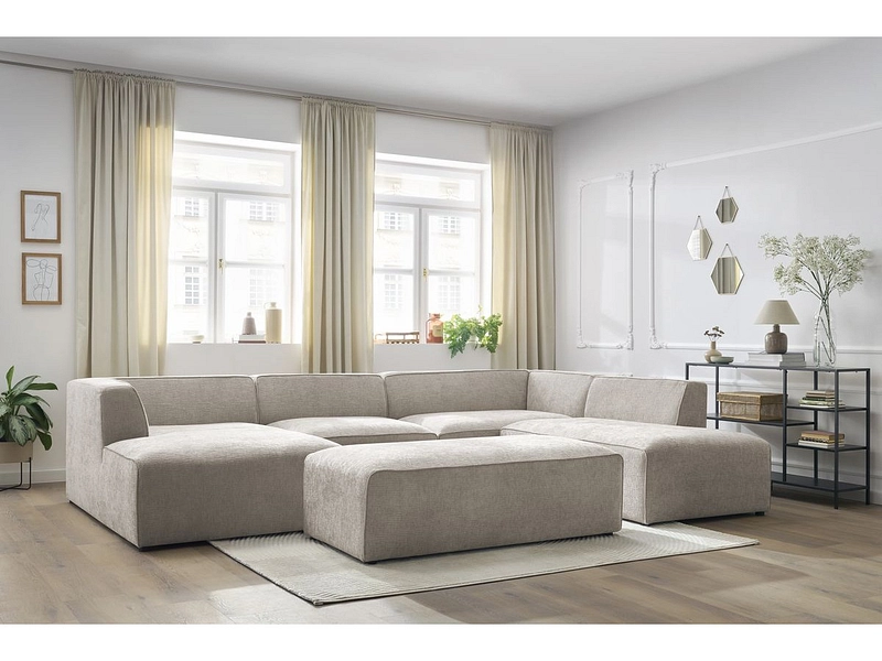 Panorama-Ecksofa mit Hocker BOBOCHIC MEGEVE