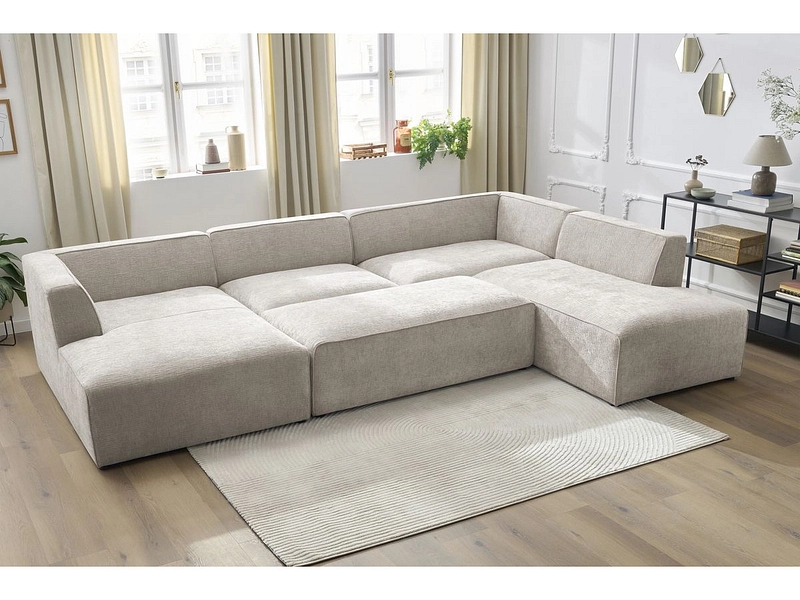 Panorama-Ecksofa mit Hocker BOBOCHIC MEGEVE