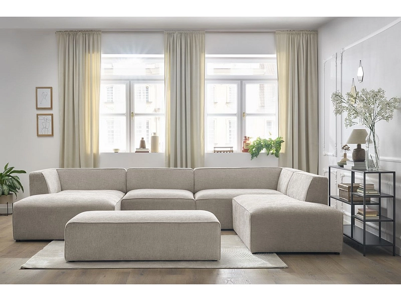 Panorama-Ecksofa mit Hocker BOBOCHIC MEGEVE