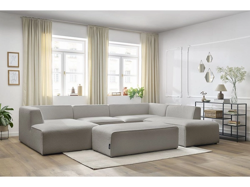 Panorama-Ecksofa mit Hocker BOBOCHIC MEGEVE