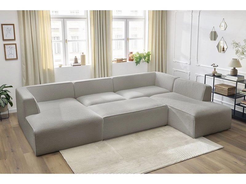 Panorama-Ecksofa mit Hocker BOBOCHIC MEGEVE