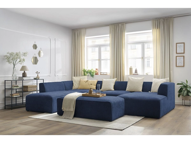 Panorama-Ecksofa mit Hocker BOBOCHIC MEGEVE