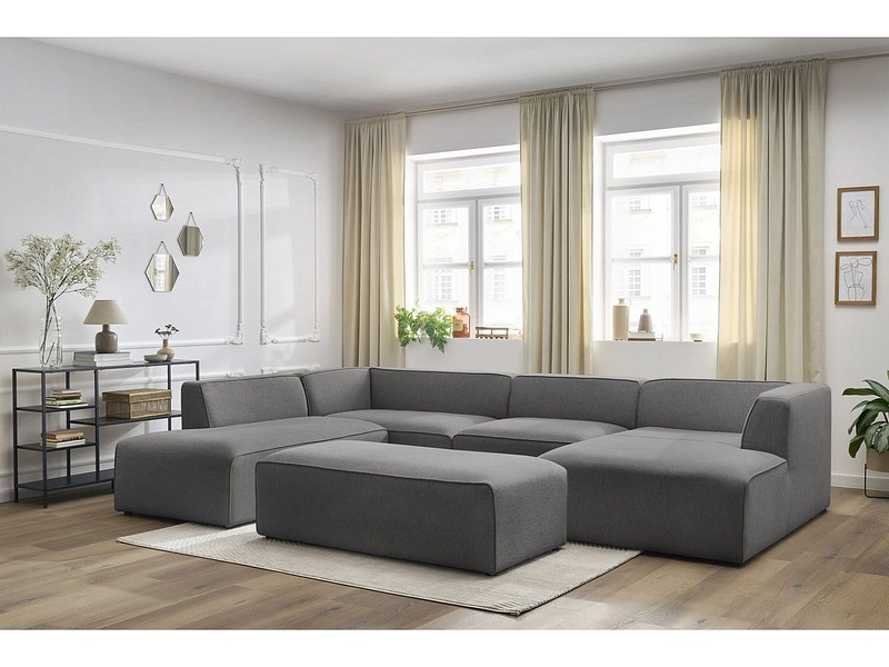 Panorama-Ecksofa mit Hocker BOBOCHIC MEGEVE