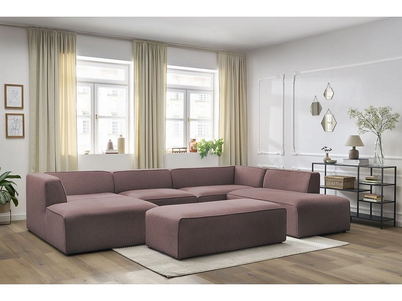 Panorama-Ecksofa mit Hocker BOBOCHIC MEGEVE