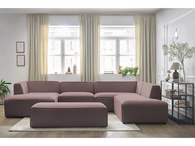 Panorama-Ecksofa mit Hocker BOBOCHIC MEGEVE