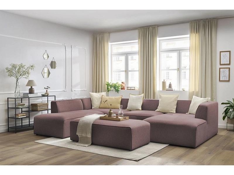 Panorama-Ecksofa mit Hocker BOBOCHIC MEGEVE