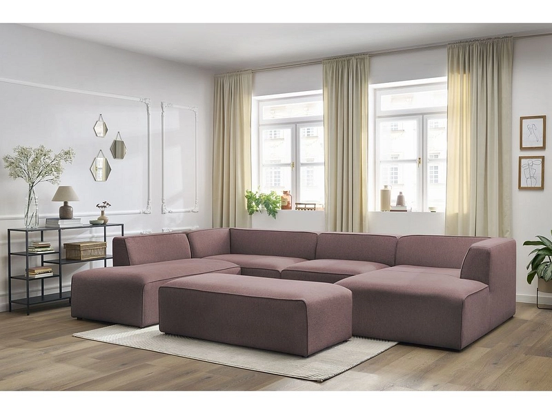 Panorama-Ecksofa mit Hocker BOBOCHIC MEGEVE