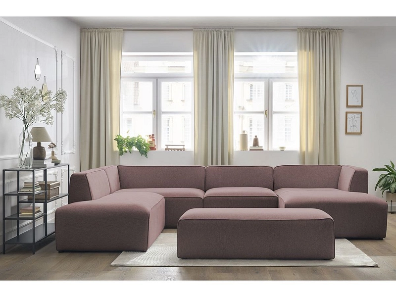 Panorama-Ecksofa mit Hocker BOBOCHIC MEGEVE