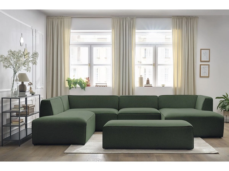 Panorama-Ecksofa mit Hocker BOBOCHIC MEGEVE