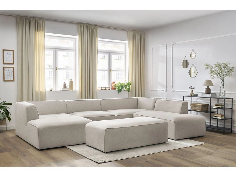 Panorama-Ecksofa mit Hocker BOBOCHIC MEGEVE