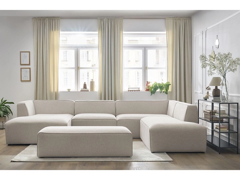 Panorama-Ecksofa mit Hocker BOBOCHIC MEGEVE