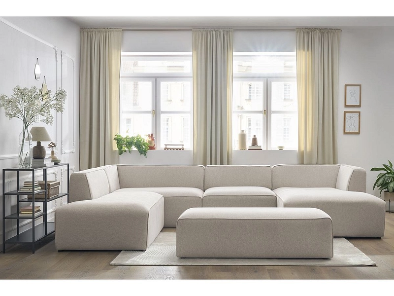 Panorama-Ecksofa mit Hocker BOBOCHIC MEGEVE