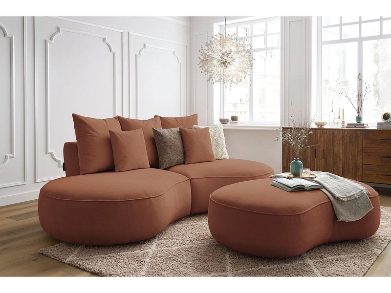 Divano 3 posti con pouf BOBOCHIC SAINT-GERMAIN