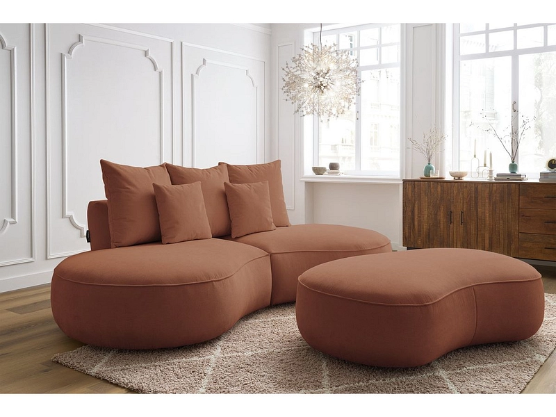 Divano 3 posti con pouf BOBOCHIC SAINT-GERMAIN