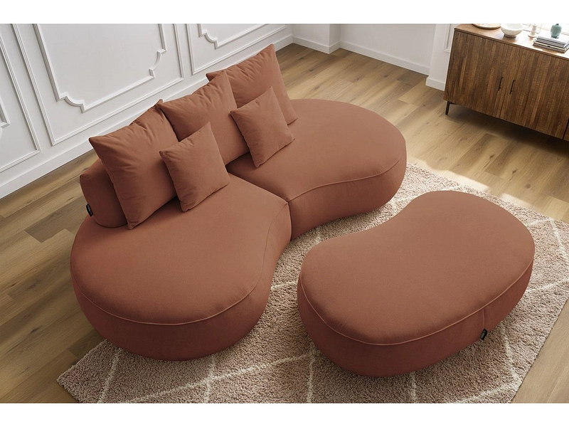 Divano 3 posti con pouf BOBOCHIC SAINT-GERMAIN