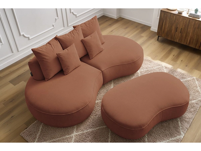 Divano 3 posti con pouf BOBOCHIC SAINT-GERMAIN