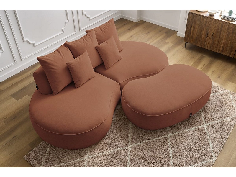 Divano 3 posti con pouf BOBOCHIC SAINT-GERMAIN