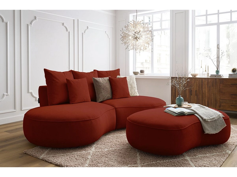 Divano 3 posti con pouf BOBOCHIC SAINT-GERMAIN