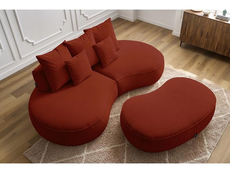 Divano 3 posti con pouf BOBOCHIC SAINT-GERMAIN