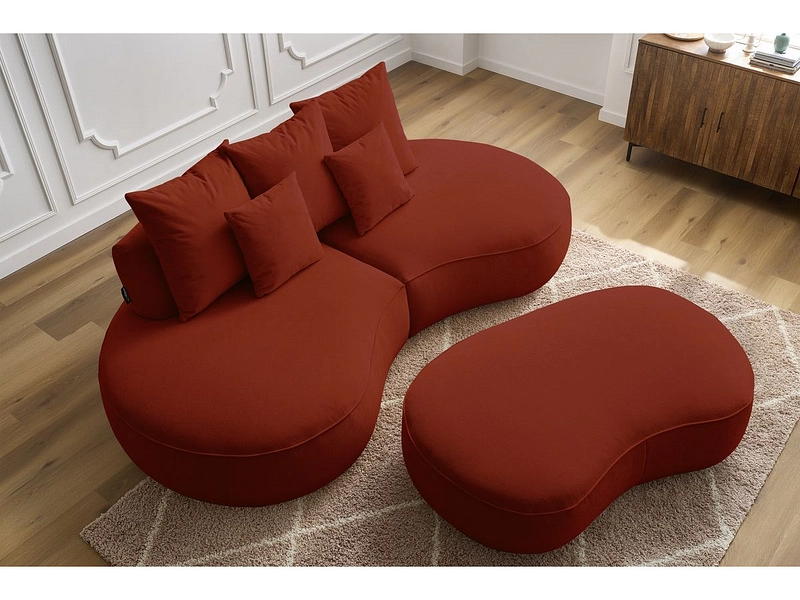 Divano 3 posti con pouf BOBOCHIC SAINT-GERMAIN