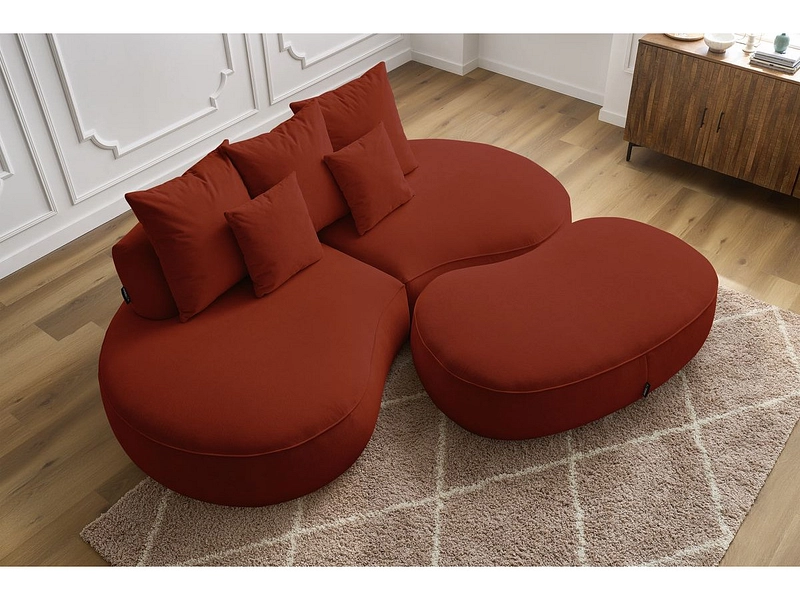 Divano 3 posti con pouf BOBOCHIC SAINT-GERMAIN