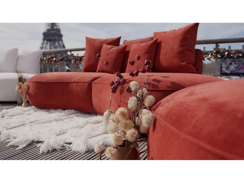 Divano 3 posti con pouf BOBOCHIC SAINT-GERMAIN