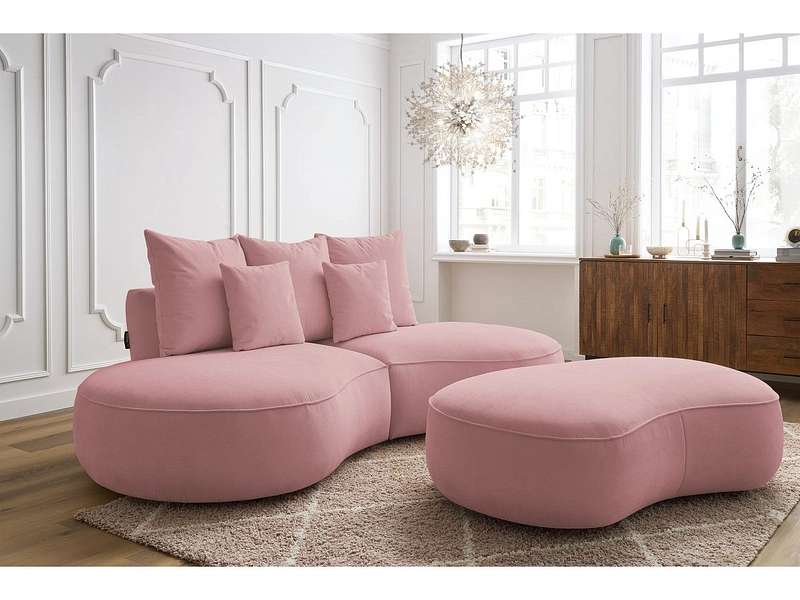 Divano 3 posti con pouf BOBOCHIC SAINT-GERMAIN