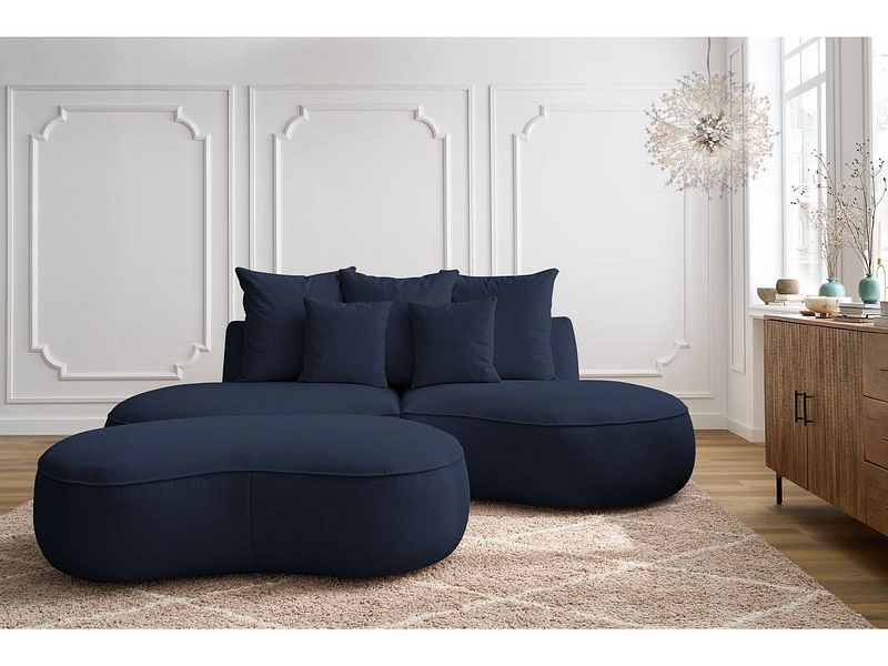 Divano 3 posti con pouf BOBOCHIC SAINT-GERMAIN