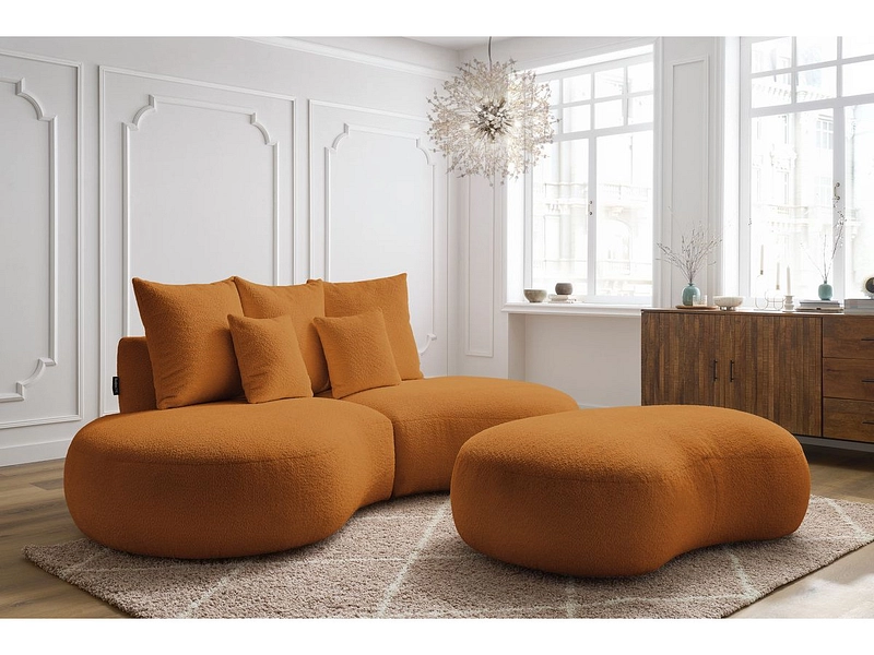 Divano 3 posti con pouf BOBOCHIC SAINT-GERMAIN